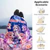 1PC Custom Name Unicorn Fantasy: Name/Text Art Outdooor Flannel Blankets Throw Blanket All-Season Throw Gift Bedspread for Couch, Bed, Camping Holiday