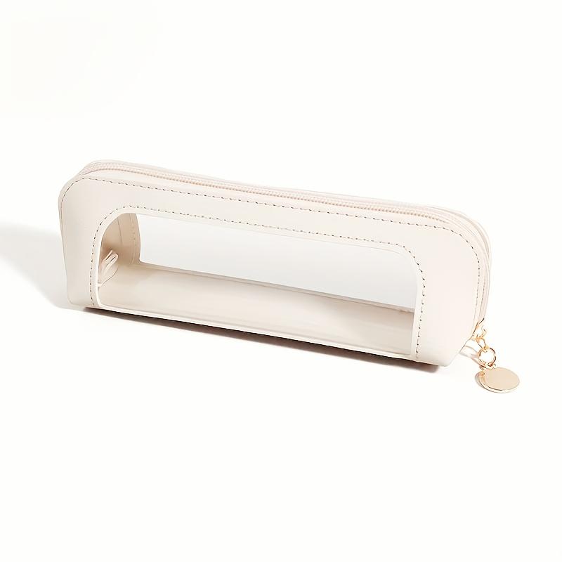 Portable Travel Makeup Bag, Cosmetic Pen & Travel Brush Organizer, Cosmetics, Skincare Storage bag, Transparent Window And Zipper Closure