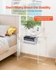 Acrylic Side Table, 2 Tiers Clear Bedside Table with Storage Shelf, Modern Rectangle Acrylic End Desk, Transparent Thick Nightstand for Bedroom,