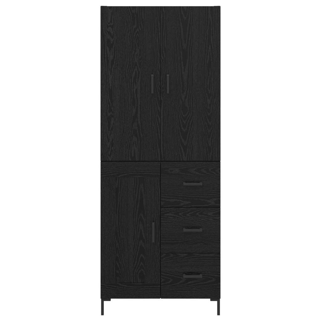 Highboard Black Oak Effect 69.5 x 34 x 180 cm Particleboard