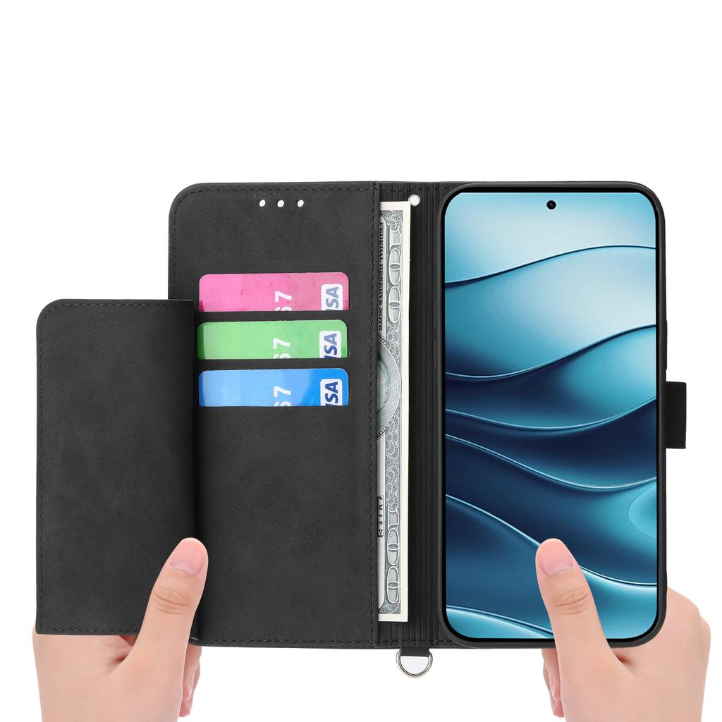 For Xiaomi Redmi Note 14 5G Case Flower Pattern PU Leather Wallet Phone Cover with Strap