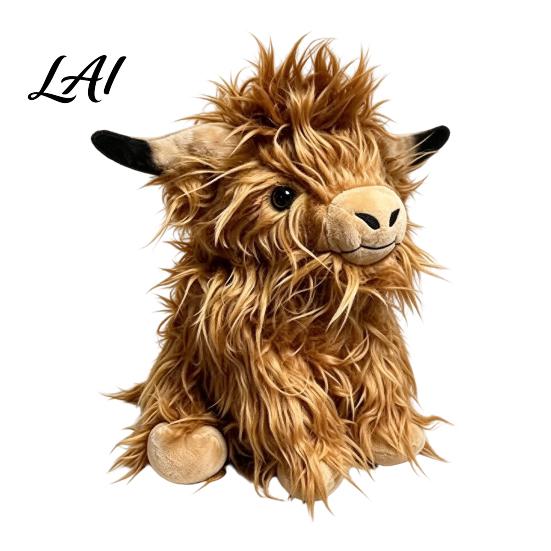 Holiday Gift for Children Highland Cow Plush Toy Soft Stuffed Animal Doll Fluffy Pillow Toddlers Kids Toddlers Cuddly Farm Decor Birthdays Holidays
