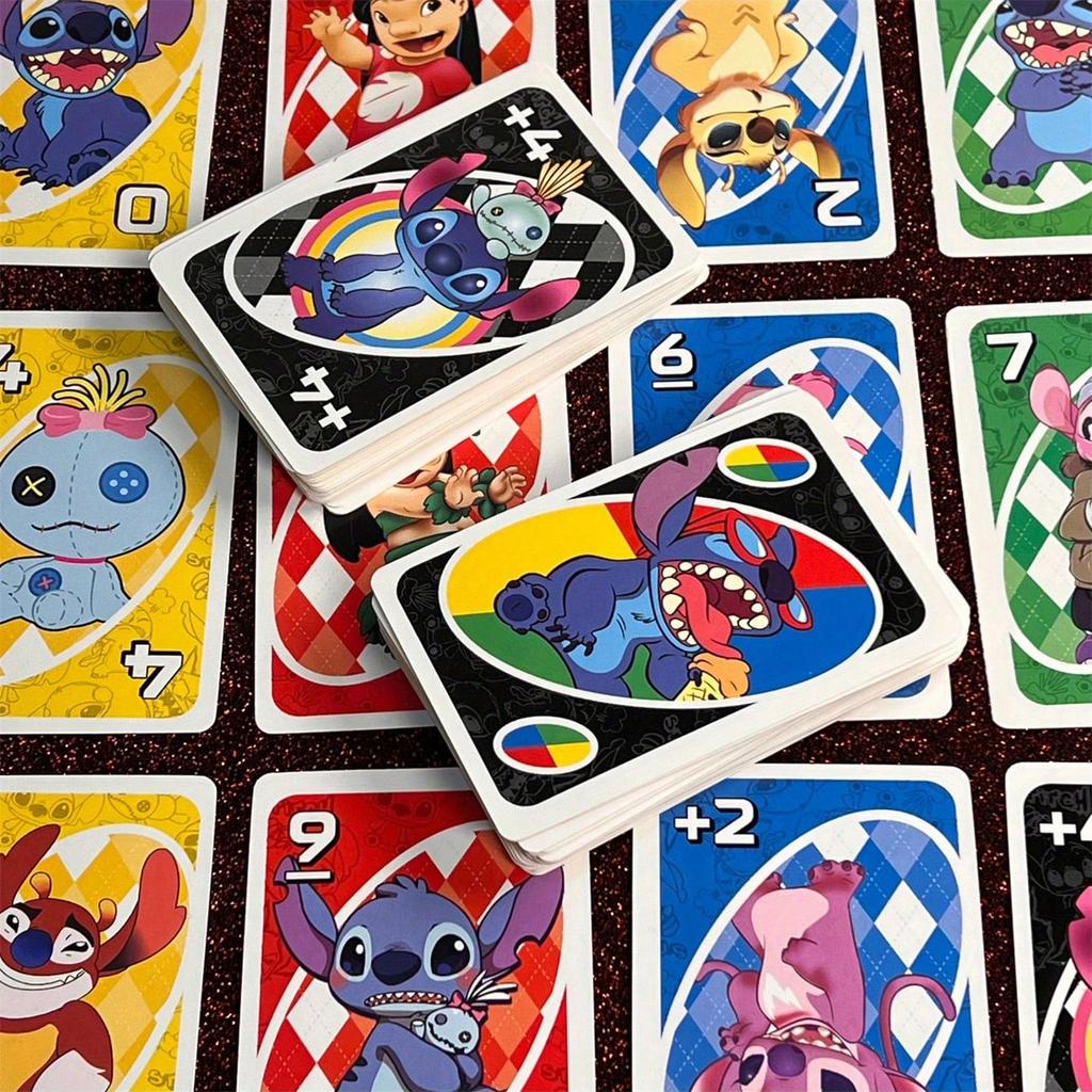108pcs Stitch Family Game Cards - Officially Licensed 2-10 Player Party Card Game with Colorful Numbered Cards for Family Game Night
