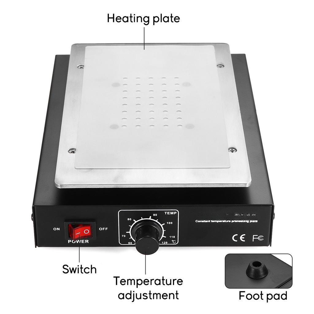 Screen Separator Auto Heating Metal Phone Repair Machine Glass Removal Heating Platform Plate for LCD Screen Separators 450W Black