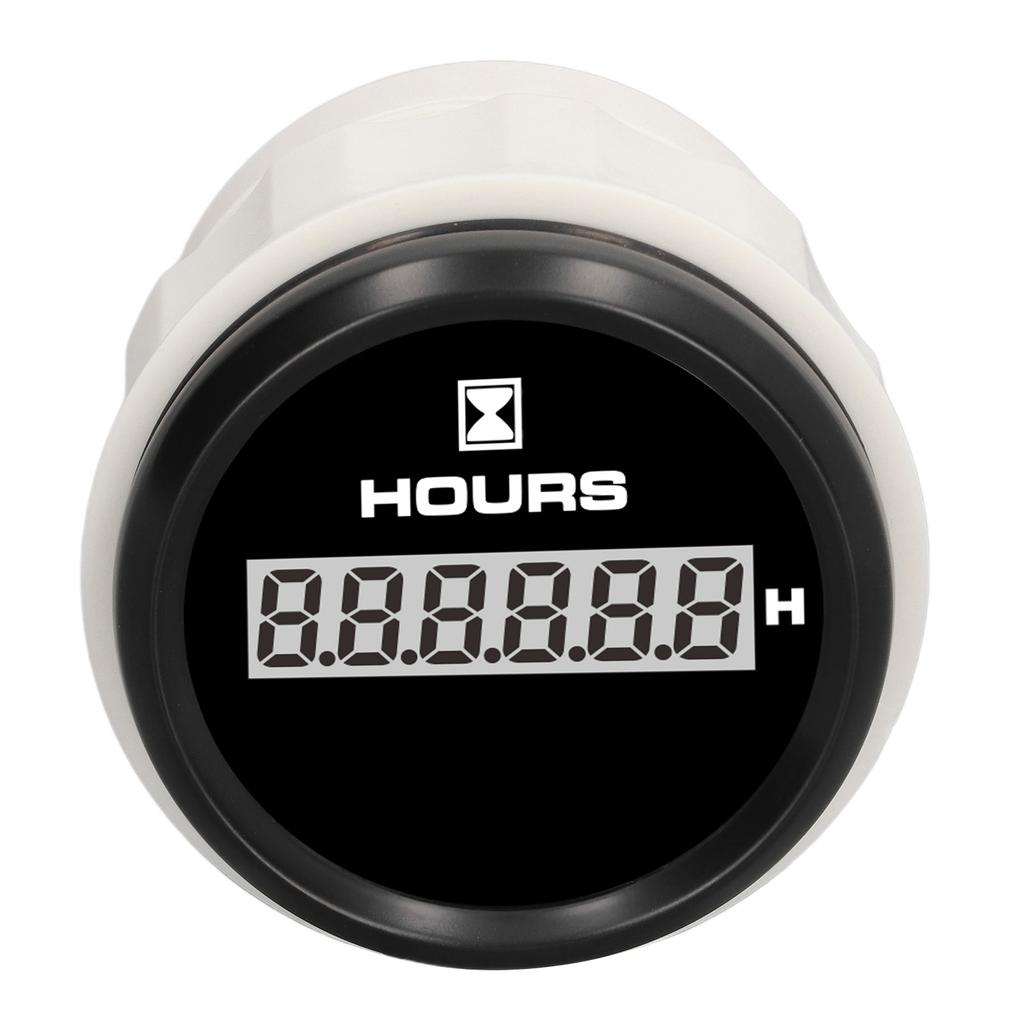 52mm Digital Hour Meter Gauge 0‑99999.9H Black Dial 7 Color Backlight IP67 Waterproof DC 9‑32V for Marine Boat