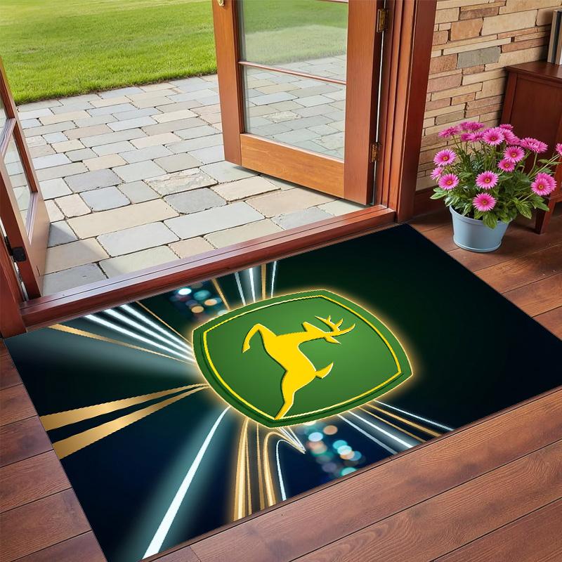John Deere Druck Kristall Samt Plüsch Teppich Verschleiß?Widerstandsfähig Anti?Rutschfeste Bodenmatte für die Innendekoration im Haushalt