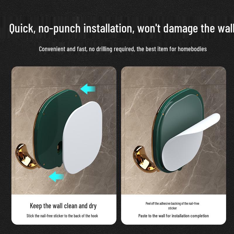 Elegant Adhesive Plastic Hook, No-Drill, Traceless, Strong for Backpacks, Clothes, and Kitchen Use