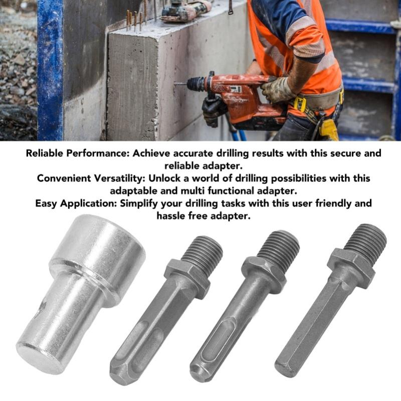 Auger Adapter 1 To 3 Drill Adapter Carbon Steel Round Chuck 2 Pits 2 Slots Garden Auger Drill Connector Garden Tools