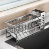 Stainless Steel Kitchen Storage Rack Kitchen Storage Rack with Chopstick Holder Sponge Holder Capacity Kitchen Supplies