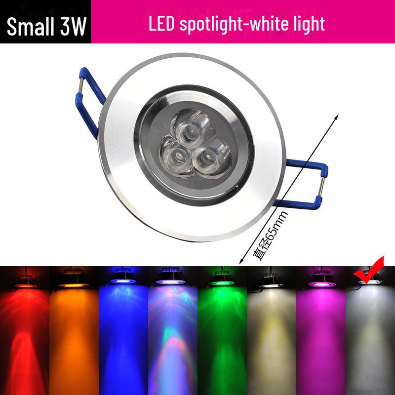 Color-Changing LED Downlight: Red, Blue, Green, Purple Lights, 3W/5W, Ideal for KTV Ceilings