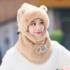 Plush Mask Woolen Hat 4 in 1 Cold Proof Scarf Fashion Winter Integrated Scarf Cap  Cycling