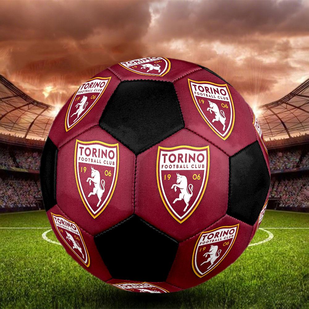 1 PZ Pallone da calcio logo Torino FC taglia 5 Pallone da calcio indoor Praha Colorato Per tutte le età Cucito a macchina PVC Pronto per la competizione Resistente Rimbalzo elevato