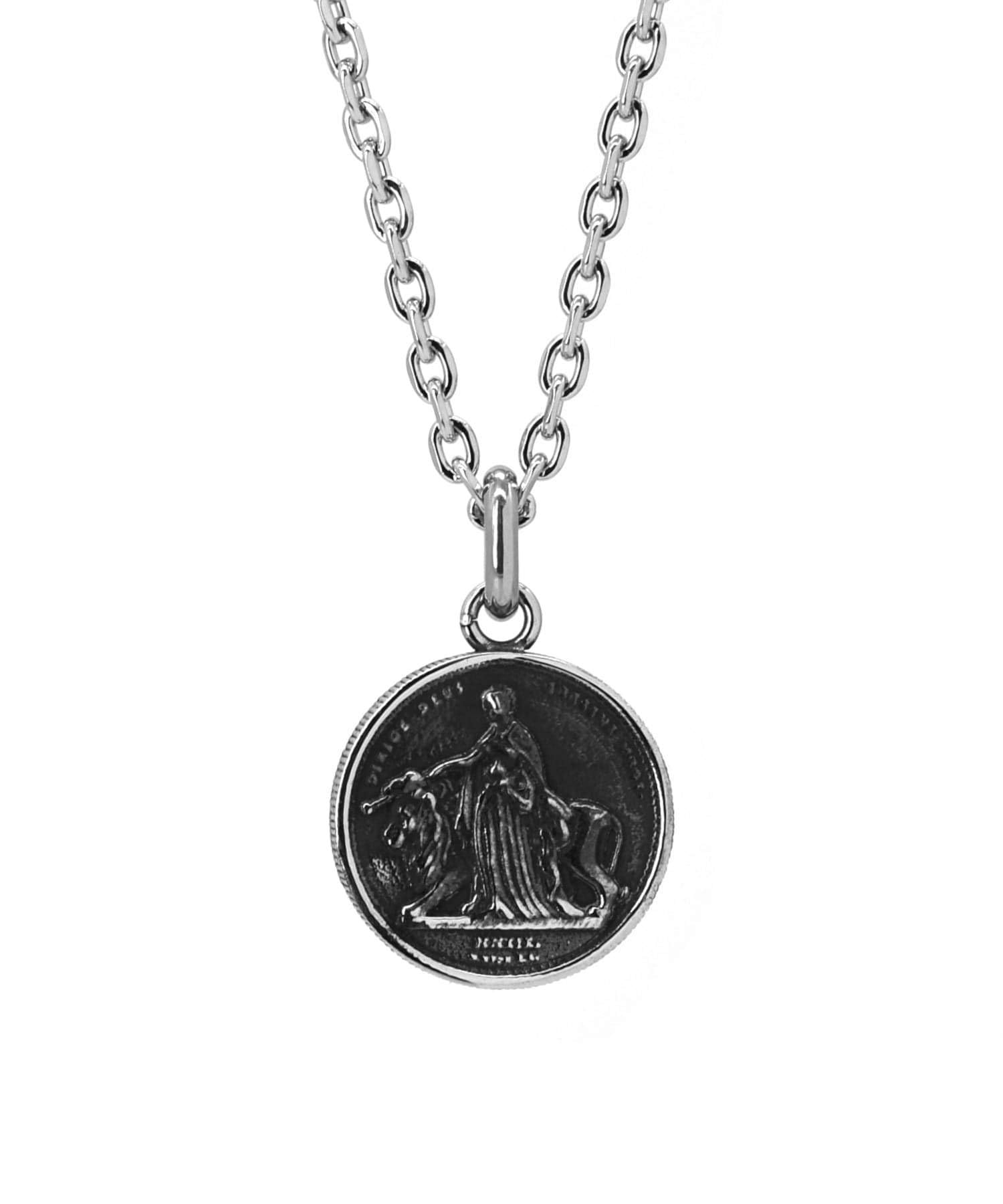 

Lionheart LH-1 Una & Lion Coin Necklace, Surgical Stainless Steel 316L (Hypoallergenic), 50cm, Silver