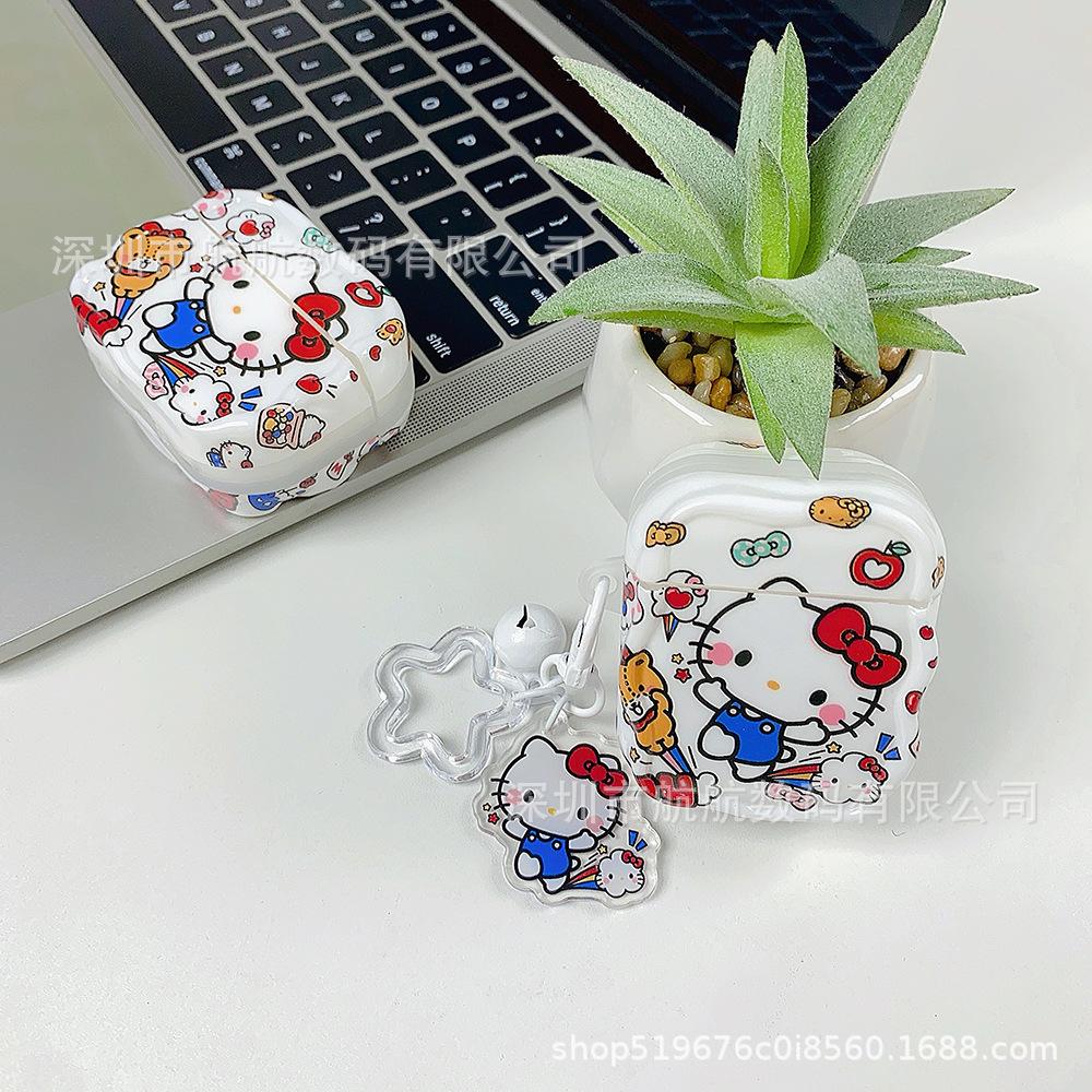 Hello Kitty Bear is suitable for Apple AirPods 1 generation Bluetooth headset case noise reduction version protective case AirPods Pro