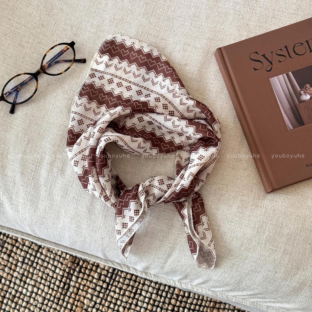 Koreansk Brun Iris Silkeshalsduk: Sommar 2025 Damens Högklassiga Accessoar