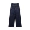 European & American Women's Casual Fashion Double-Breasted Wide-Leg Jeans