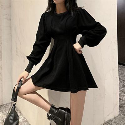Mini Dress Spring Fashion Korean Style Wrap Long Sleeve Pleated Dress Casual Wrap Streetwear Women