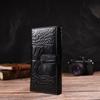Interesting Unisex Purse Made of Genuine Textured Leather CANPELLINI 21853 Black