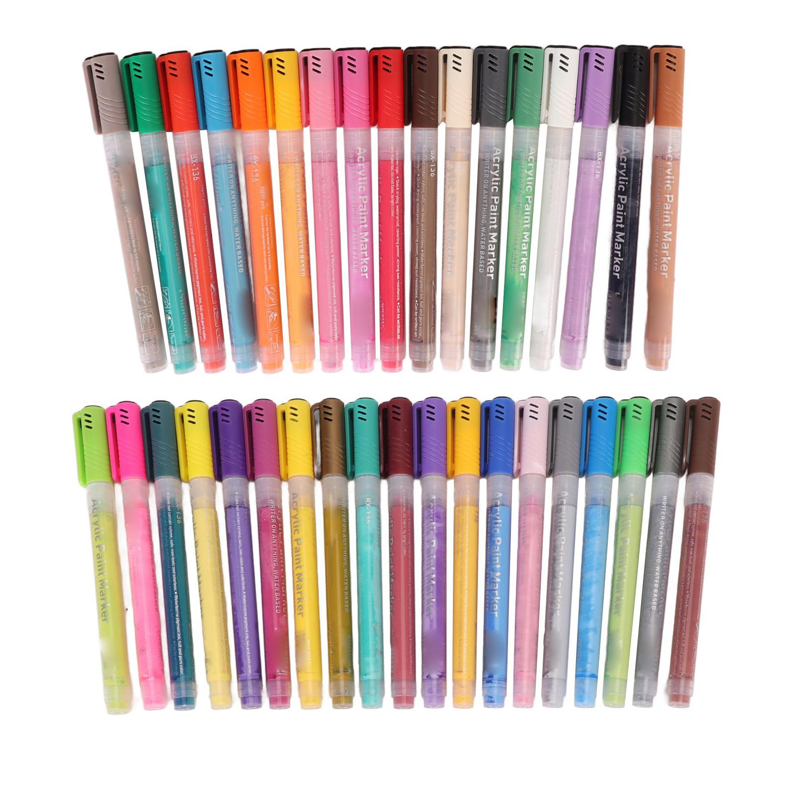 

36 шт. Акриловые маркеры Водонепроницаемые Быстросохнущие Износостойкие Маркеры с волоконным наконечником для раскрашивания