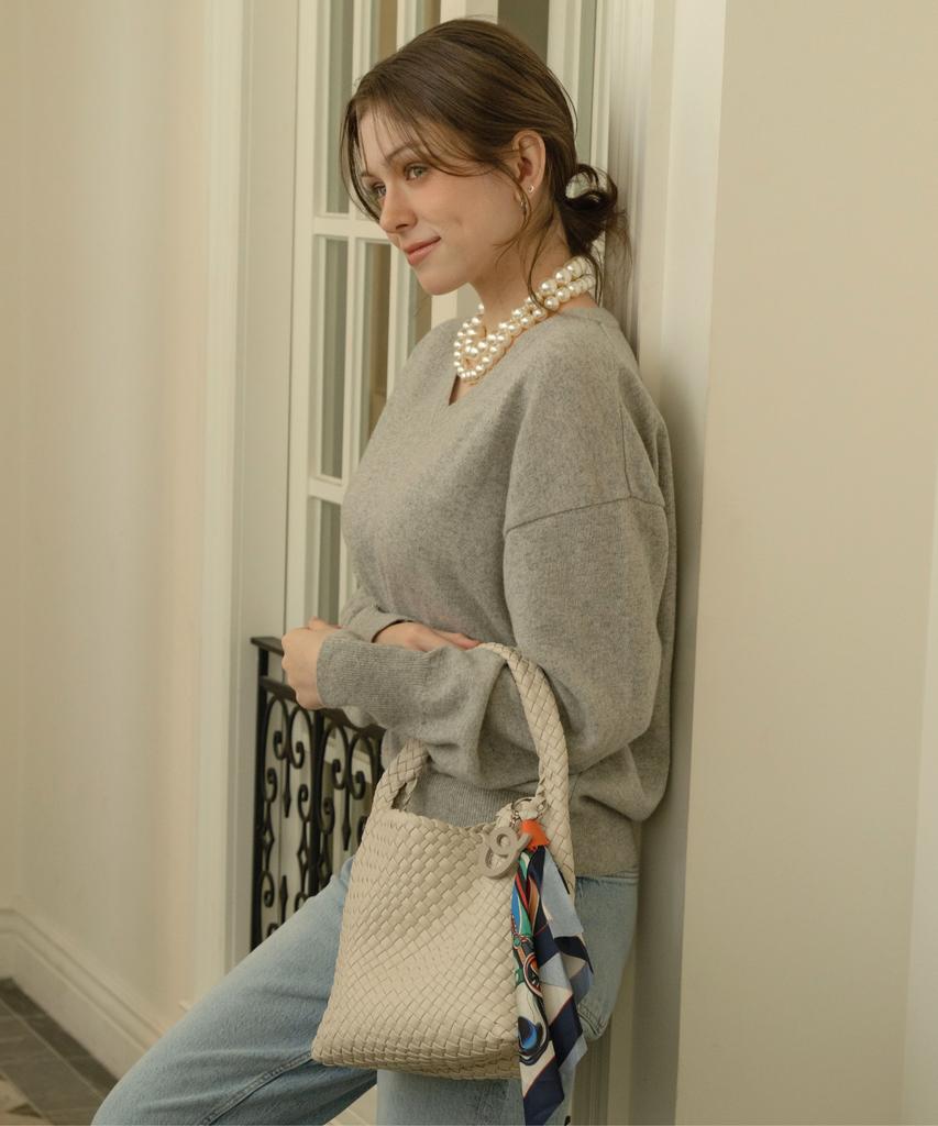 David Jones Bastille Handmade Leather Weaving Tote Shoulder Bag_Oxford Tan(Cm8275)