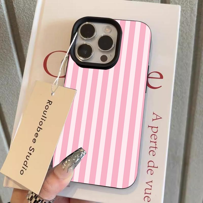 Simplicity Pink and White Stripes Case For Samsung Galaxy A56 A36 A26 A16 A55 A37 A57 S26 Ultra S25 S24 FE S23 Plus S22 Cover Galaxy A05s