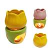 L17 Tulip Ceramic Incense Burner: Large Capacity Aroma & Essential Oil Candle Holder