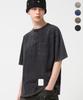 TRILLION Vintage Work Patch Pigment Henley Neck Short Sleeve_4Color