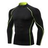 Men's High Neck Performance Long Sleeve Sports Shirt - Stretch, Breathable, Stand-Up Collar for Running & Basketball