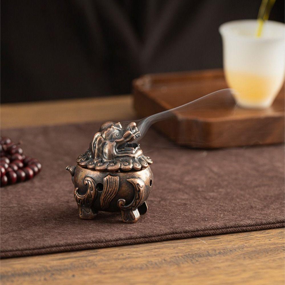 Mini Size Kirin Lion Incense Burner Vintage Incense Stick Holder Sandalwood Censer  Home Decoration