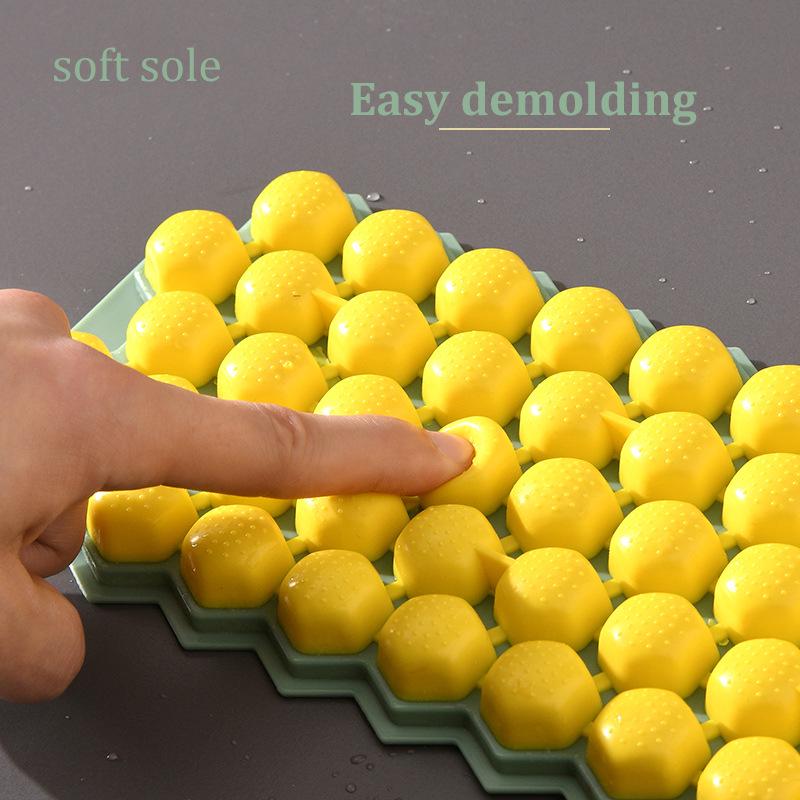 Vassoio per Cubetti di Ghiaccio Grande in Silicone con Scatola Portaoggetti - Congelamento Rapido con Elevata Capacità