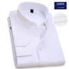 Herre Profesjonell Langermet Hvit Businessskjorte med Brodert Logo, Rynkefri.