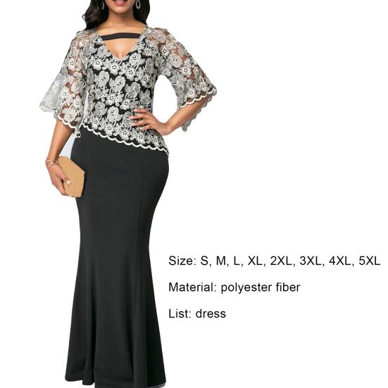 Dámské spodničky společenské šaty velké velikosti Krajka Patchwork Dámské volánky Vidět korýtkové šaty na večerní párty