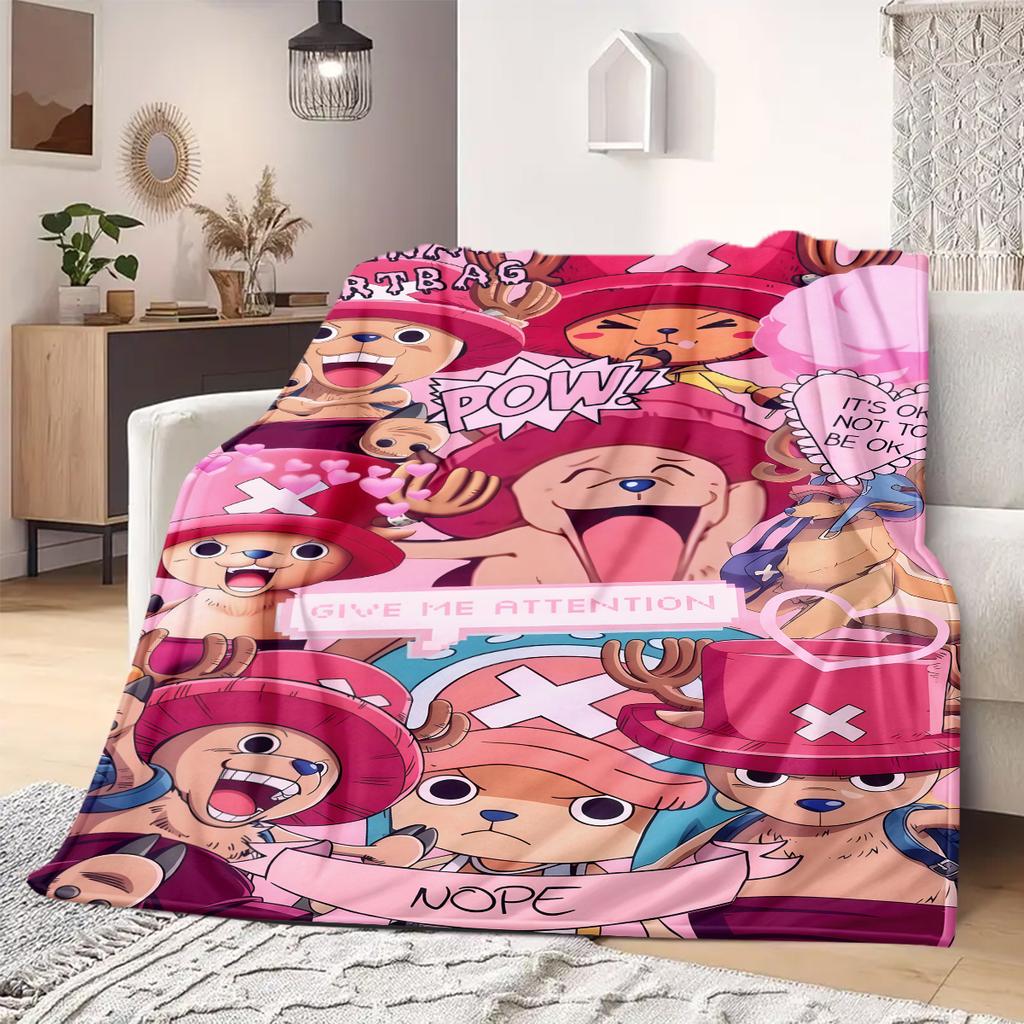 ONE PIECE Tony Tony Chopper Print Blanket Warm Comfortable Flannel Blanket Suitable for Bedrooms,Sofas, Beds,Chairs -QIAO119