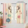 2pcs,2D Plane Printing Creative Curtains Deer Christmas Holiday Winter (2) Versatile 100% Polyester (without Rod) Festive Use