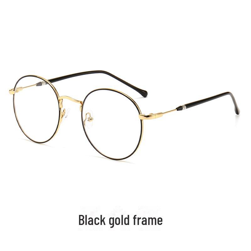 

Ретро-очки для чтения в круглой металлической оправе с защитой от синего света Anti-blue Light No Prescription золотой/чёрный