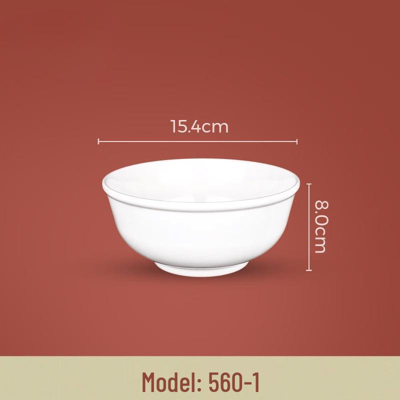 Cream Style 6-inch White Imitation Porcelain Stone Soup Bowl