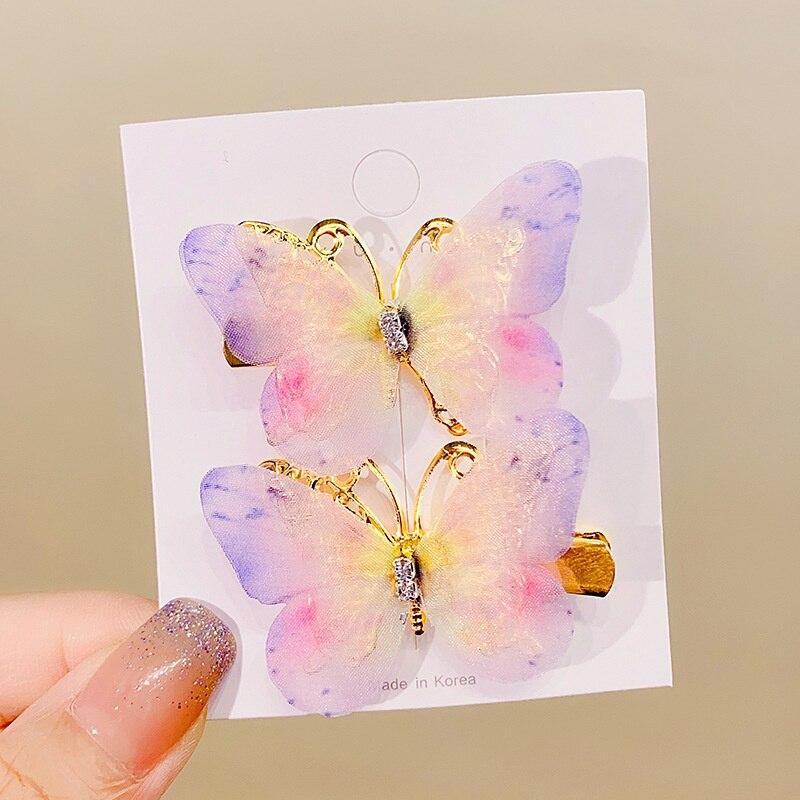 2023 Vintage Kid Butterfly Hairpins Beach Geometric Hair Clips Barrettes Side Clip For Girl Cute Hair Accessories Headdress Gift