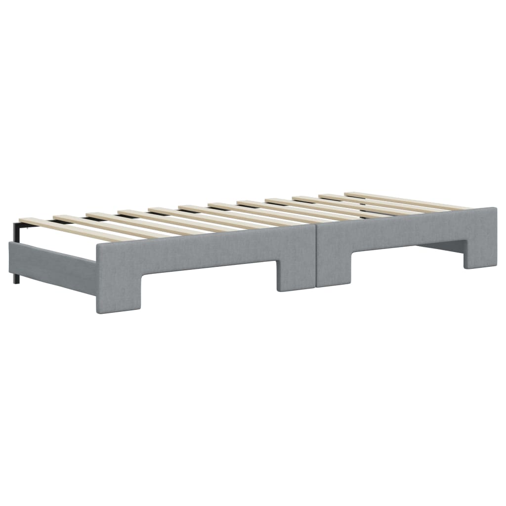 Extendable Daybed with Mattress Light Grey 80x200 Cm Fabric