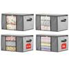 4 Pack 90L Clothes Storage Bags Foldable Closet Organizers for Blanket Comforter Clothing Bedding Under-Bed Storage Containers