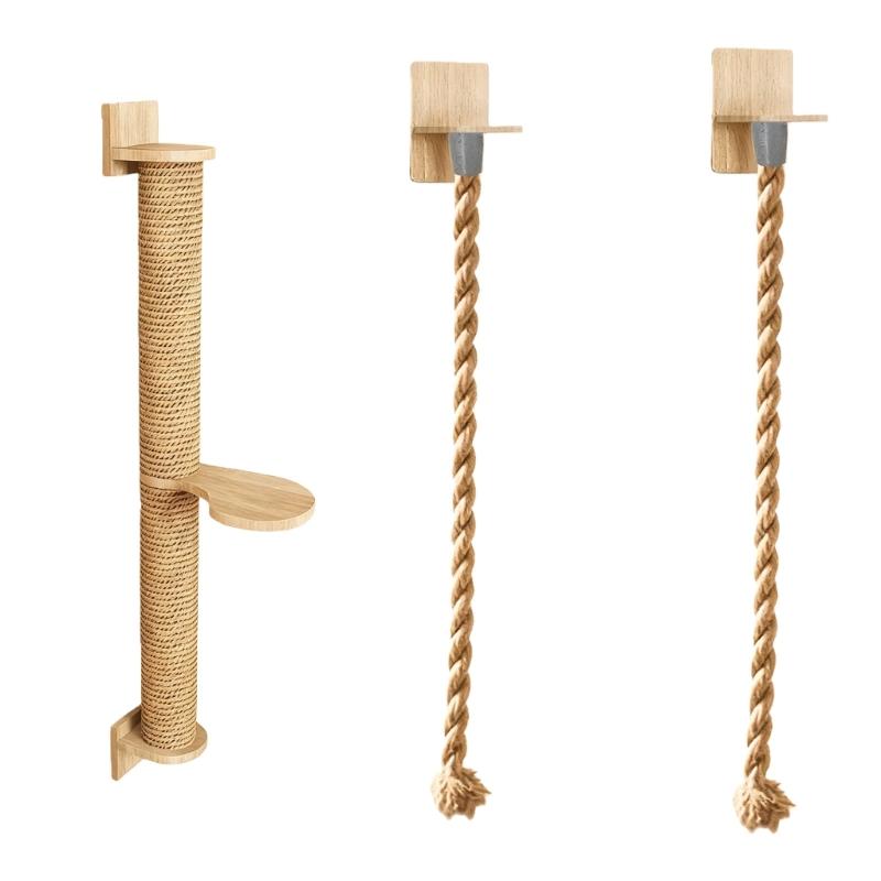 Wandhalterung Kratzseil Kletterspielzeug für Haustiere für kleine und große Katzen Interaktives Regal für Kätzchen im Innenbereich