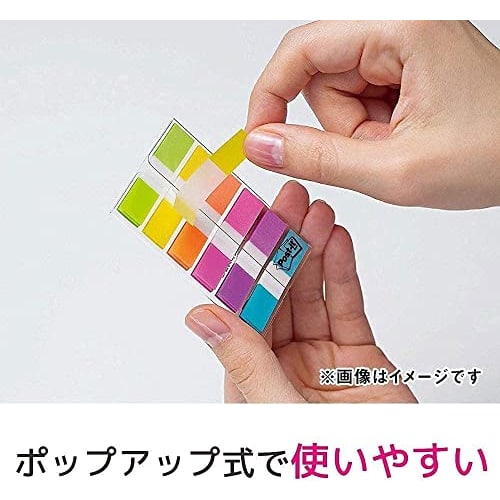 [.co.jp limited] Post-it film sticky notes 6 colors 44x10mm 20 sheets x 11 pads 6831NE-AM