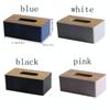 Square Napkin Holder Bamboo Cover Paper Storage Organizer Storage Box Tissue Box  Household