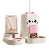Portable Detachable Cat Face Split Feeder & Waterer with Built-in Measuring Ruler