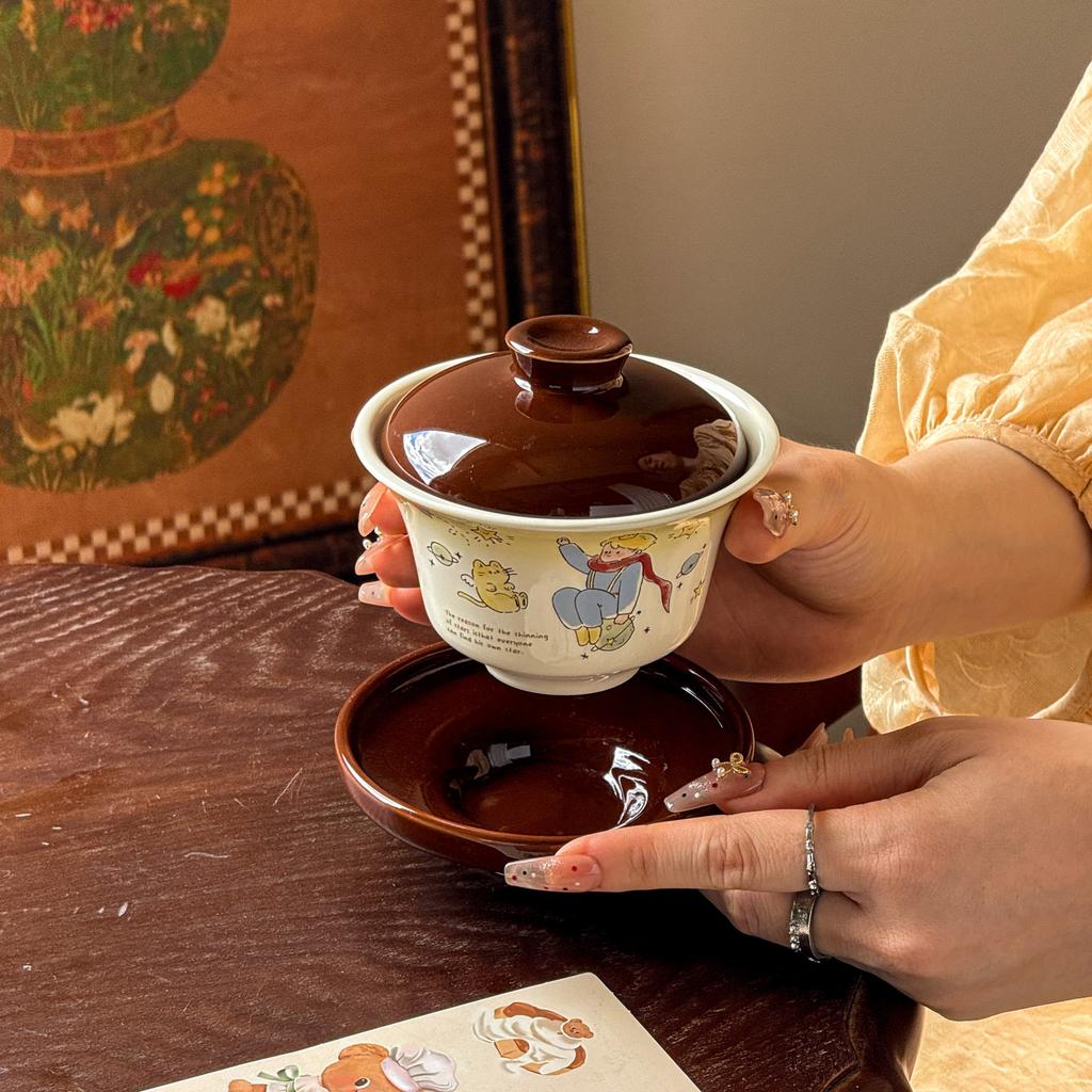 Star Prince Tea Cup Cup Birthday Gift for Friends Elders Coffee Cover Bowl Holiday Gift Tea Set