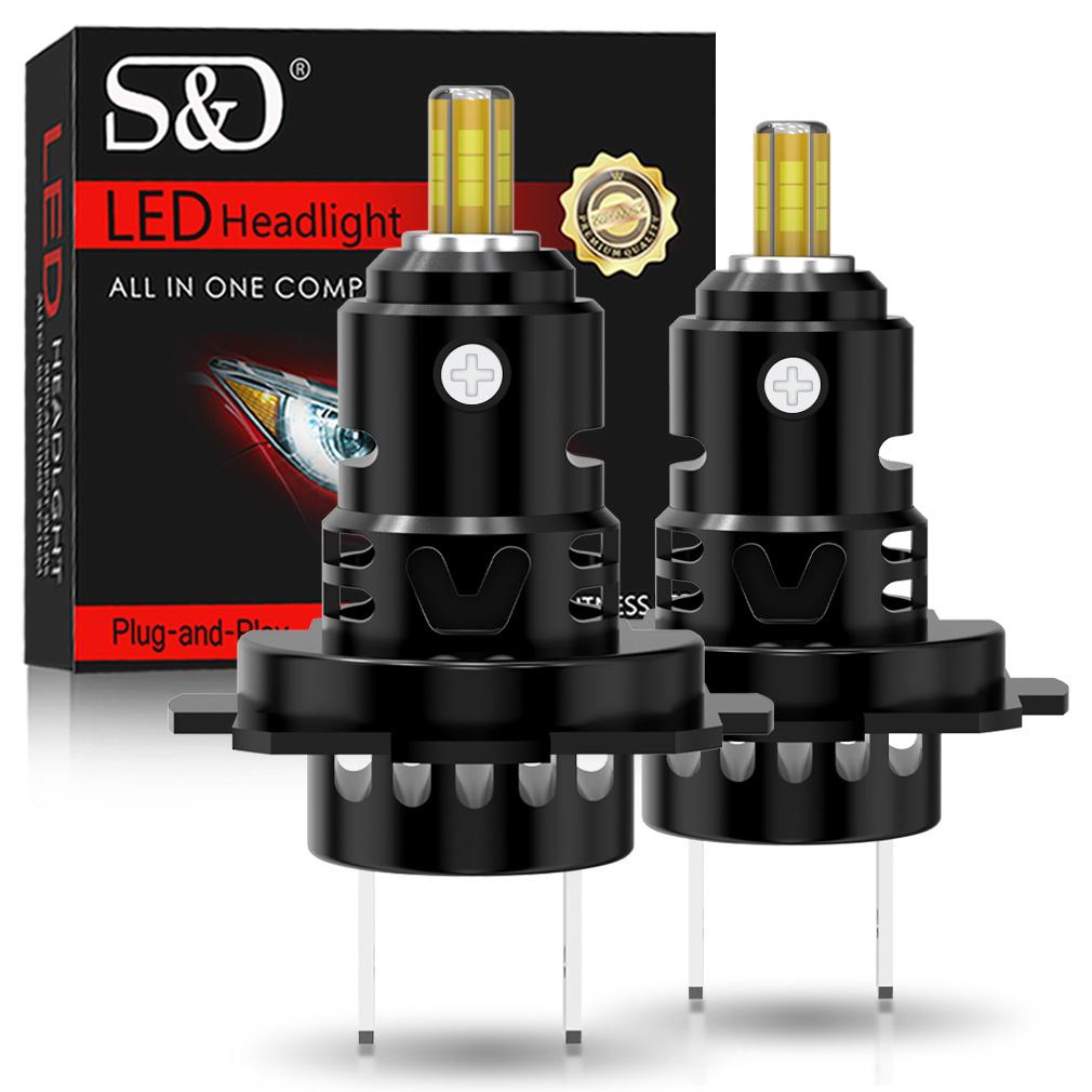 2Pcs 3D LED H7 Headlight Bulbs Canbus No Errors 6 Sided 1:1 Super 360 H7 Plug and Play Mini HeadLamp Size Wireless with Fan CSP Turbo Lamp 6000K 12V
