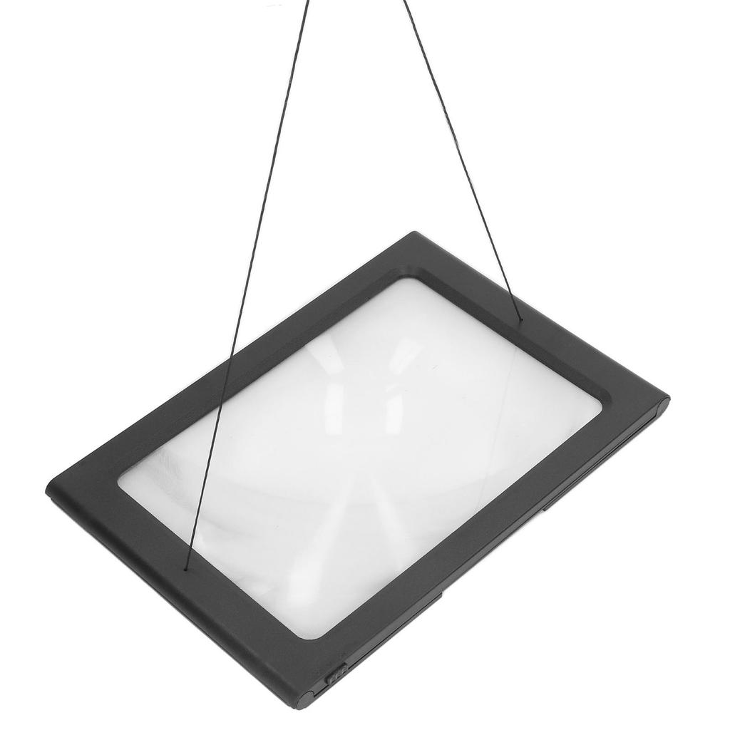 Rectangular Page Magnifier Hands Free Magnifier USB Plug In 2.5X Foldable Desktop Lighted Magnifying Glass Reading with
