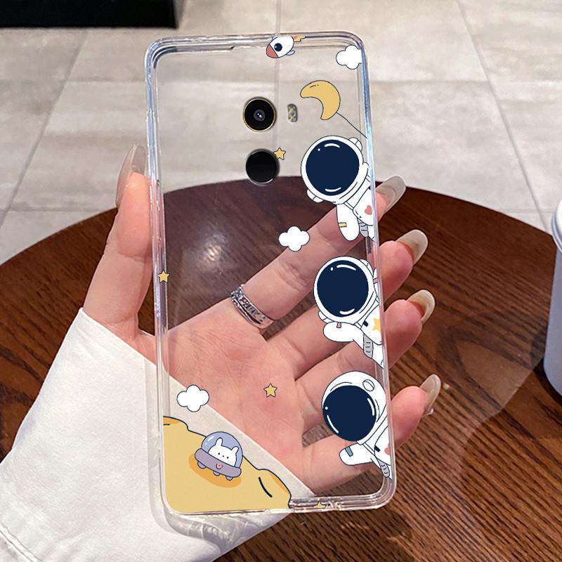 Fundas For Xiaomi Mi Mix 2 Casing Protective Capa Coque Clear Silicone Soft TPU Back Cover Cute Rabbit Cat Dinasaur Phone Case
