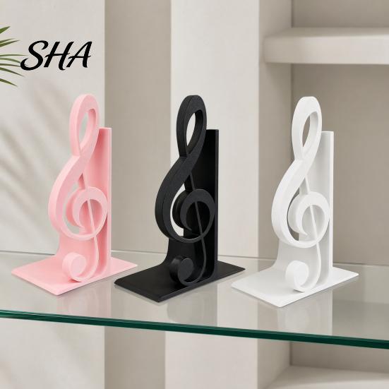 Treble Clef Table Ornament 3D Printed Music Note Bookend, Decorative Shelf Organizer, Modern Desk Decor for Home Creative Accessory Office Study,