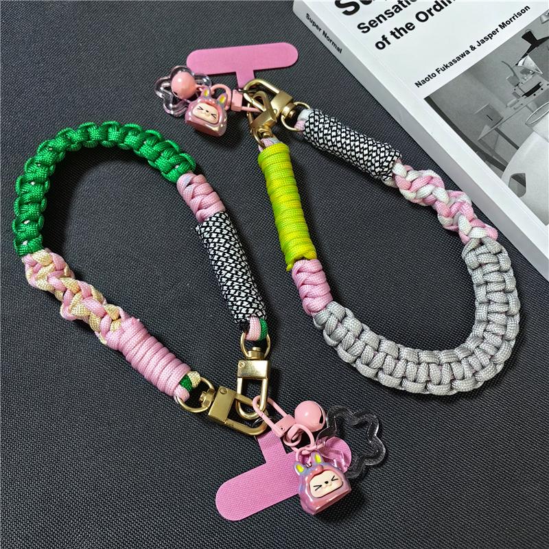 Kurzes koreanisches Handy-Lanyard Hochwertiges Anti-Verlust-Handgelenkband für Kameras Handgeknüpfte Handy-Kette für Taschen Schlüssel Wasserbecher