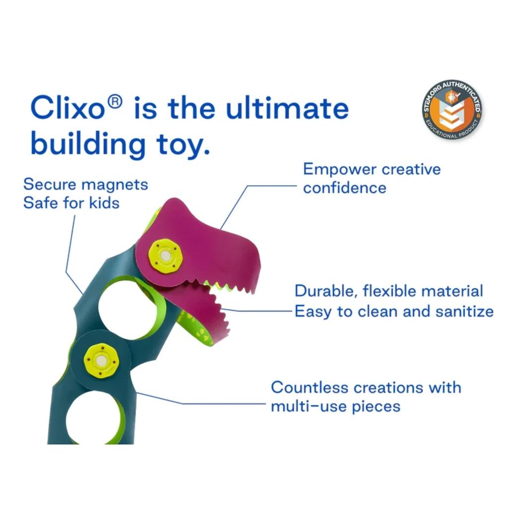 Dinozaury Magnetyczne Giętkie Clixo Zestaw 22 El. Dla Dzieci 4+